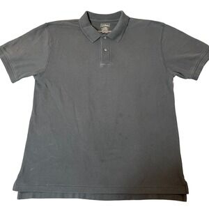 LL Bean Men's Gray Short Sleeve Polo Shirt L REG Casual